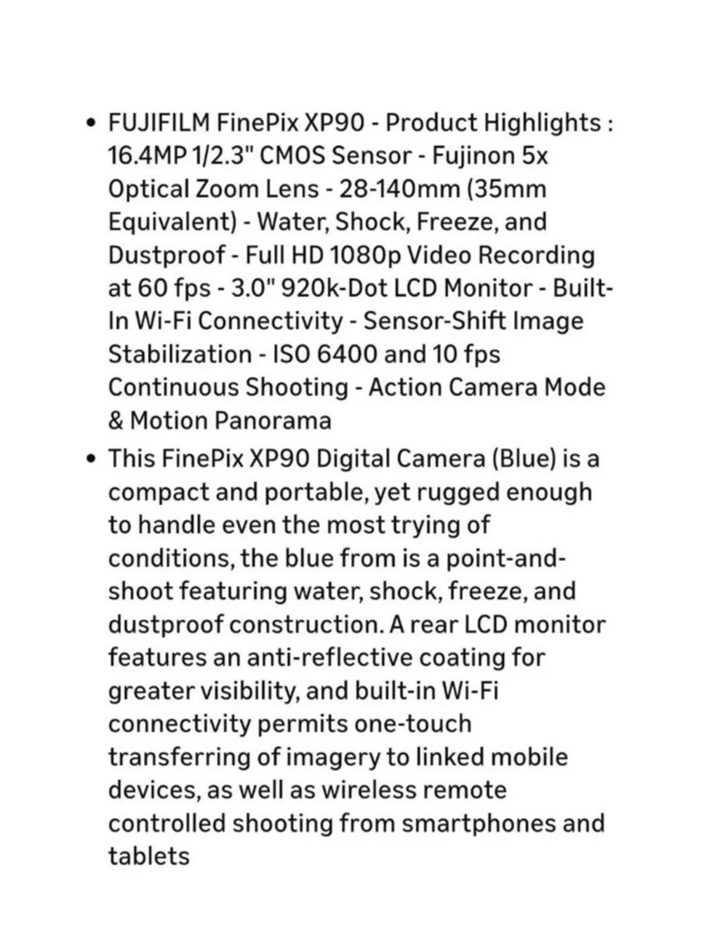 Fujifilm XP90 Series Waterproof Compact Camera in Lime Green and Black